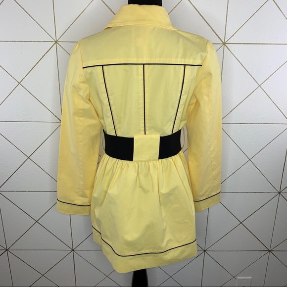 Candies Yellow Sargent Pepper Military Look 3/4 Classic Trench Coat Size Medium - Picture 2 of 15